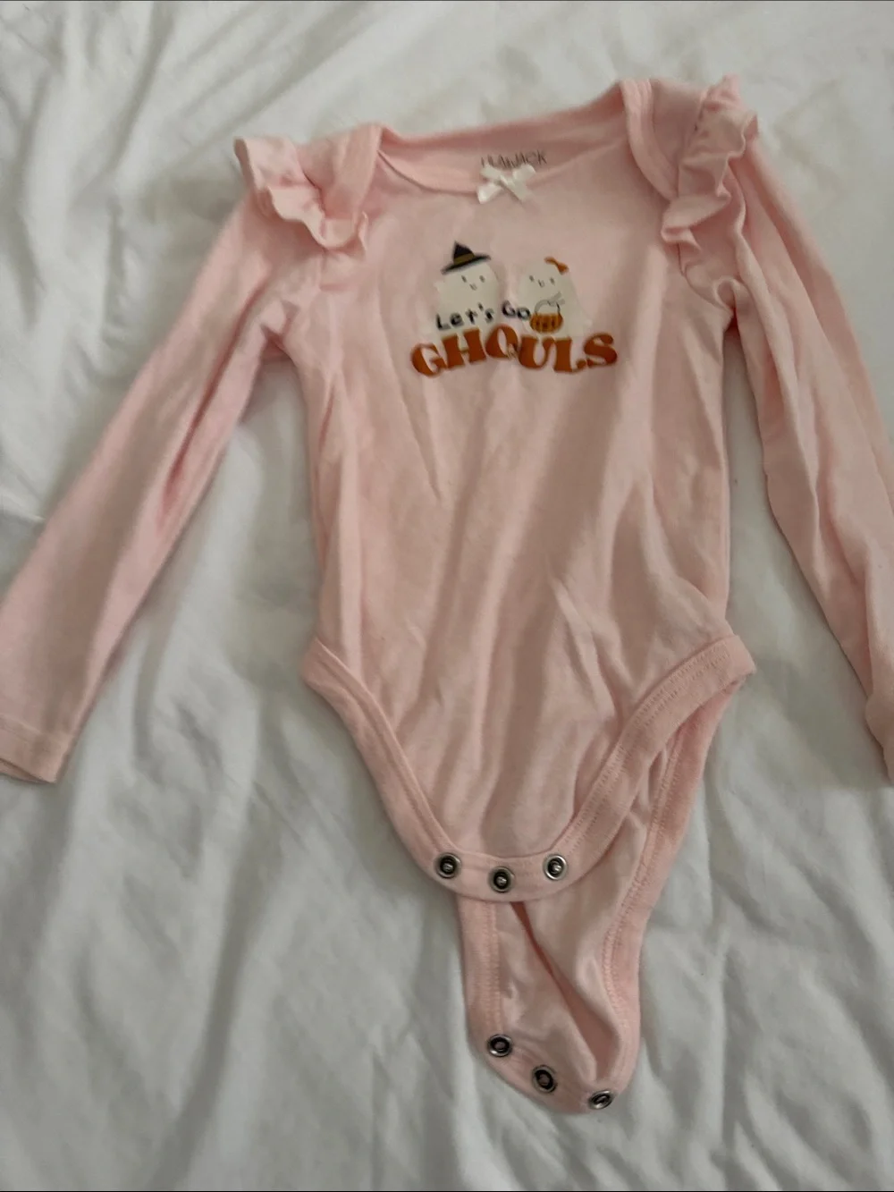 Girls Pink Halloween Pajama Set - Pumpkin & Ghosts Print